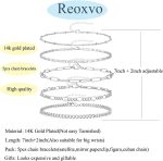 Reoxvo Dainty Gold Chain Bracelets Set for Women 14K Real Gold Plated Link Chain Bracelets for Women Trendy Gold Stackable Bracelets for Women Adjustable 7"+2" - Image 2